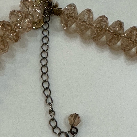 Lydell NYC Champagne Faceted Chunky Beaded Statement Necklace | Graduated 16”L - Picture 5 of 11